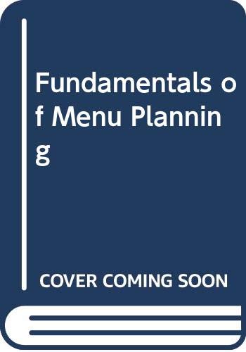 Imagen de archivo de Fundamentals of Menu Planning a la venta por Hawking Books