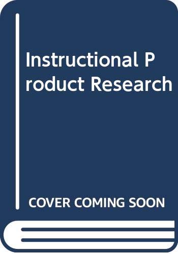 Imagen de archivo de Instructional Product Research a la venta por Better World Books