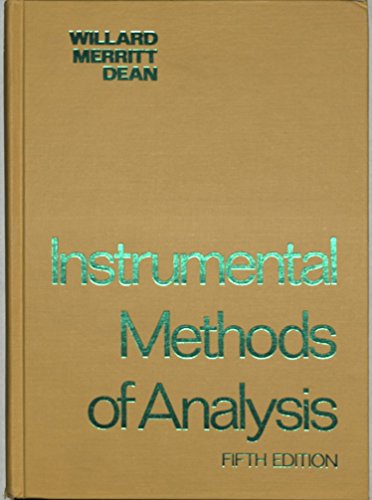 Imagen de archivo de Instrumental Methods of Analysis a la venta por Better World Books
