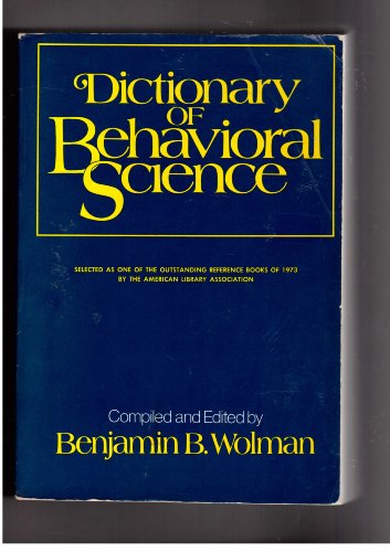 Beispielbild fr Dictionary of Behavioral Science zum Verkauf von Wonder Book