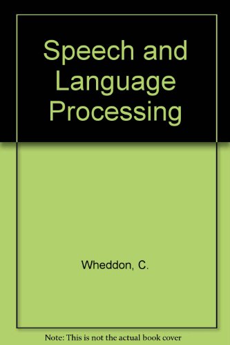 Imagen de archivo de Speech and Language Processing a la venta por Zubal-Books, Since 1961