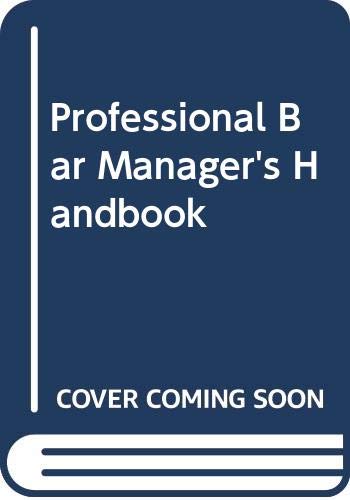 Stock image for Professional Bar Manager's Handbook for sale by HPB-Red