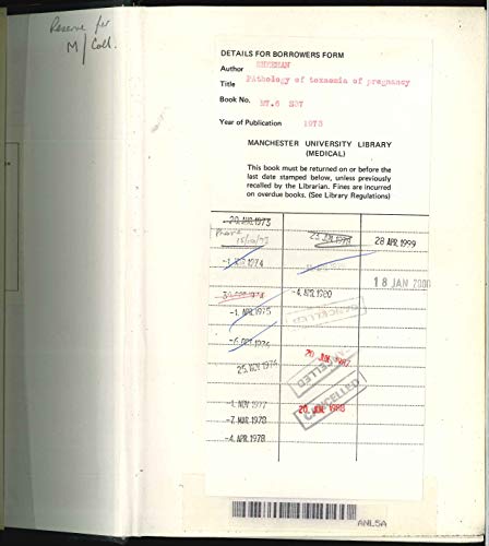 9780443009556: Pathology of Toxaemia of Pregnancy