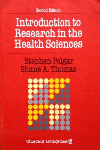 Imagen de archivo de Introduction to Research in the Health Sciences a la venta por Better World Books