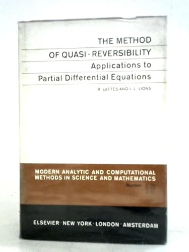 9780444000576: Method of Quasireversibility