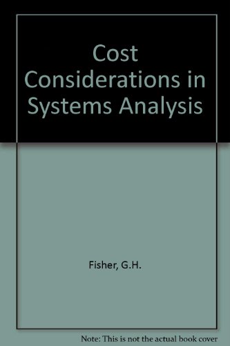 Beispielbild fr Cost Considerations in Systems Analysis zum Verkauf von Better World Books