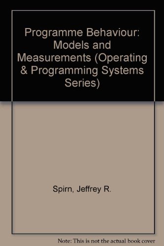 Imagen de archivo de Program behavior: Models and measurements (Operating and programming systems series) a la venta por HPB-Red