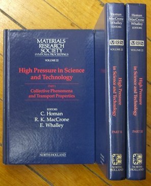 High Pressure in Science and Technology, Proceedings of the 9th AIRAPT International High Pressur...