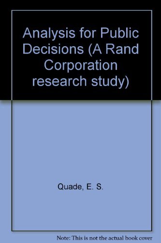 9780444014719: Analysis for public decisions (Rand Corporation research study)