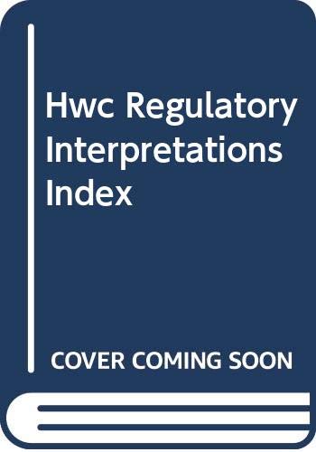 Imagen de archivo de Hazardous Waste Consultant (Hwc) Regulatory Interpretations Index a la venta por NEPO UG