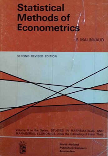9780444100481: Statistical Methods of Econometrics