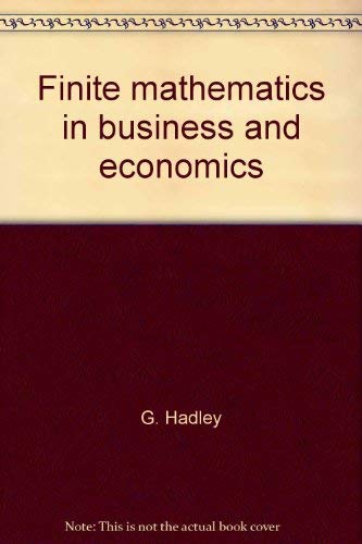 Beispielbild fr Finite Mathematics in Business and Economics zum Verkauf von ProPen