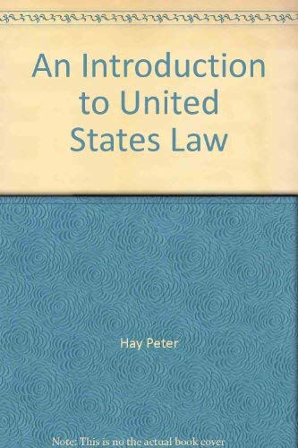 Imagen de archivo de An introduction to United States law a la venta por Robinson Street Books, IOBA