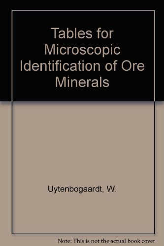 9780444408761: Tables for microscopic identification of ore minerals,