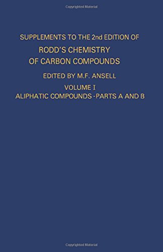 Stock image for Supplements to the 2nd Edition (Editor S. Coffey) of Rodd's Chemistry of Carbon Compounds. A modern comprehensive treatise. Supplement to Volume 1, Aliphatic Compounds. Part A: Hydrocarbons; Halogen Derivatives. Part B: Monohydric Alcohols, their Ethers for sale by Zubal-Books, Since 1961