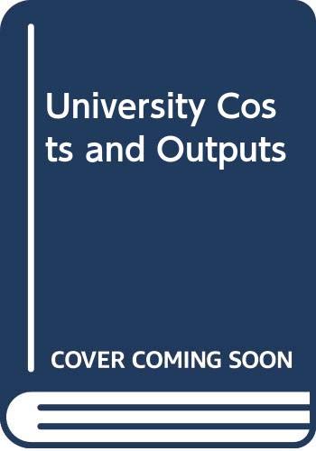 University costs and outputs (Studies on education ; v. 6) (9780444412874) by Verry, Donald