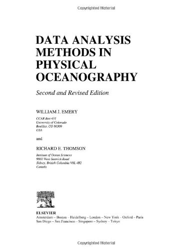 Imagen de archivo de Data Analysis Methods in Physical Oceanography a la venta por Reader's Corner, Inc.