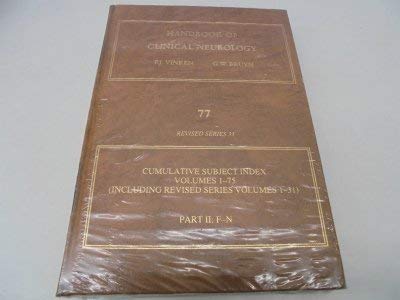 Imagen de archivo de 77: Cumulative Subject Index of Volumes 1-75 Including Revised Series Volumes 1-31 (Handbook of Clinical Neurology) a la venta por medimops