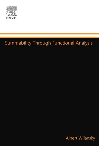 Imagen de archivo de Summability Through Functional Analysis a la venta por Revaluation Books