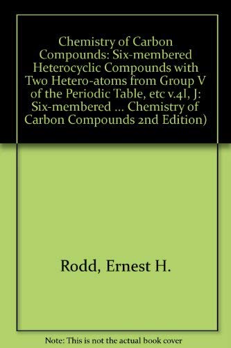 Beispielbild fr Supplements to the 2nd Edition of Rodd's Chemistry of Carbon Compounds, A Modern Comprehensive Treatise. Volume IV: Heterocyclic Compounds : Part I: Six-Membered Heterocyclic Compounds with Two Hetero-Atoms from Group V of the Periodic Table: The Pyrida zum Verkauf von Zubal-Books, Since 1961