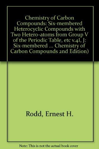Stock image for Supplements to the 2nd Edition of Rodd's Chemistry of Carbon Compounds, A Modern Comprehensive Treatise. Volume IV: Heterocyclic Compounds : Part I: Six-Membered Heterocyclic Compounds with Two Hetero-Atoms from Group V of the Periodic Table: The Pyrida for sale by Zubal-Books, Since 1961