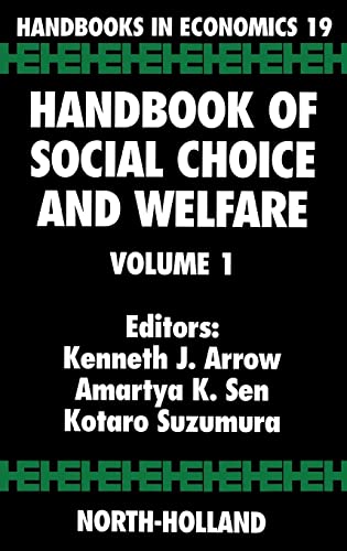 Stock image for Handbook of Social Choice and Welfare (Volume 19) (Handbooks in Economics, Volume 19) for sale by HPB-Red