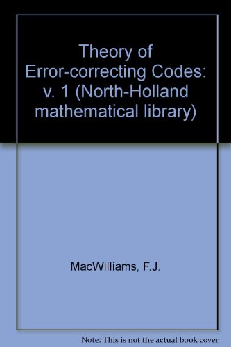 9780444850096: Theory of Error-correcting Codes: v. 1