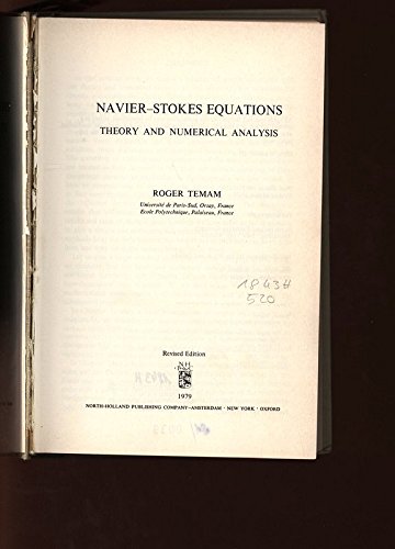 9780444853073: Navier-Stokes Equations: Theory and Numerical Analysis