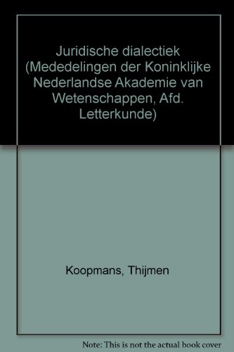 Beispielbild fr Juridische Dialectiek. zum Verkauf von Kloof Booksellers & Scientia Verlag