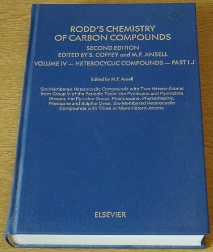 Beispielbild fr Chemistry of Carbon Compounds Volume 4 Part IJ: Heterocyclic Compounds. Second Edition zum Verkauf von Zubal-Books, Since 1961