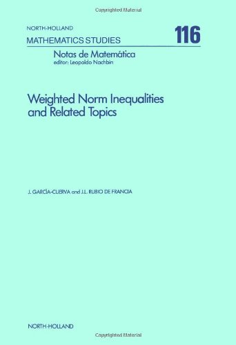 9780444878045: Weighted Norm Inequalities and Related Topics (Volume 116)