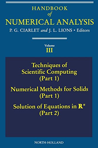 Imagen de archivo de Handbook of Numerical Analysis3 (Volume 3) a la venta por Anybook.com