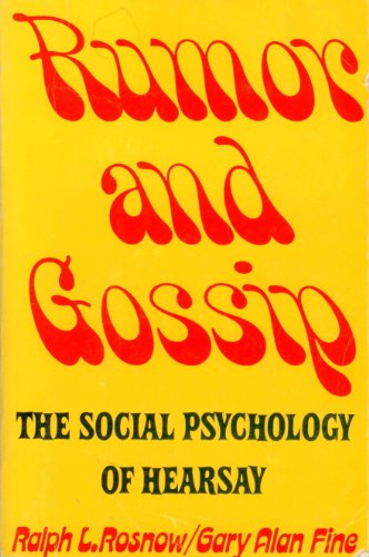 9780444990358: Rumour and Gossip: The Social Psychology of Hearsay