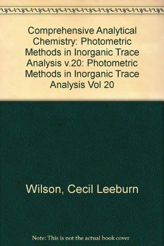 Stock image for Photometric Methods in Inorganic Trace Analysis for sale by Better World Books