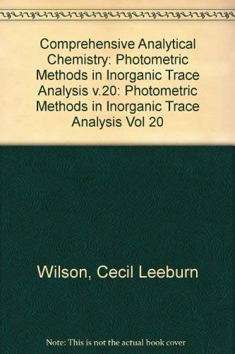 9780444995889: Photometric Methods in Inorganic Trace Analysis (v.20) (Comprehensive Analytical Chemistry)