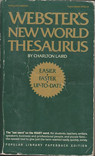 Beispielbild für Webster's New World thesaurus zum Verkauf von SecondSale