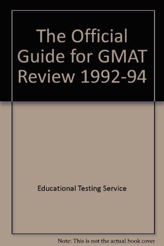 Stock image for The Official Guide for GMAT Review 1992-94 for sale by NEPO UG