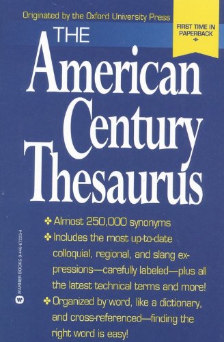 Beispielbild fr The American Century Thesaurus zum Verkauf von Better World Books