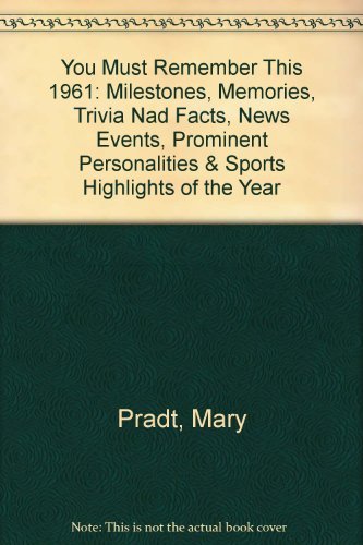 Stock image for You Must Remember This 1961: Milestones, Memories, Trivia Nad Facts, News Events, Prominent Personalities Sports Highlights of the Year for sale by JR Books