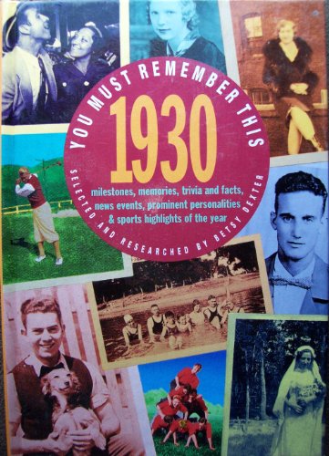 9780446911429: You Must Remember This 1930: Milestones, Memories, Trivia and Facts, News Events, Prominent Personalities and Sports Highlights of the Year