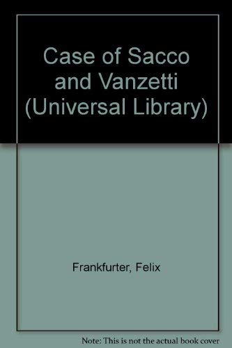 Beispielbild fr Case of Sacco and Vanzetti zum Verkauf von Better World Books