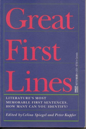 Beispielbild fr Great First Lines zum Verkauf von Better World Books