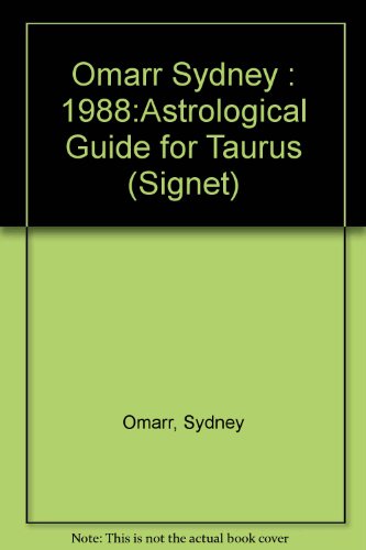 Stock image for Sydney Omarr - Taurus - 1988 for sale by POQUETTE'S BOOKS