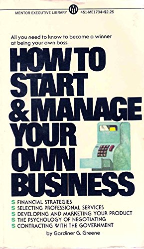 Beispielbild fr How to Start and Manage Your Own Business zum Verkauf von Better World Books