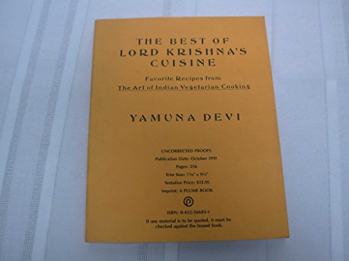 Beispielbild fr The Best of Lord Krishna's Cuisine: Favorite Recipes from The Art of Indian Vegetarian Cooking zum Verkauf von HPB-Emerald