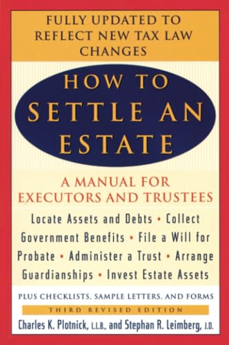 9780452283428: How to Settle an Estate: A Manual for Executors and Trustees, Third Revised Edition
