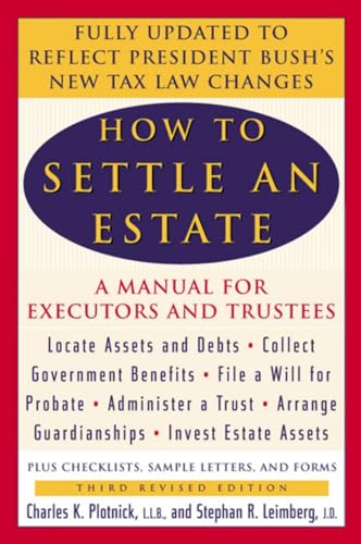 Stock image for How to Settle an Estate: A Manual for Executors and Trustees for sale by Gulf Coast Books