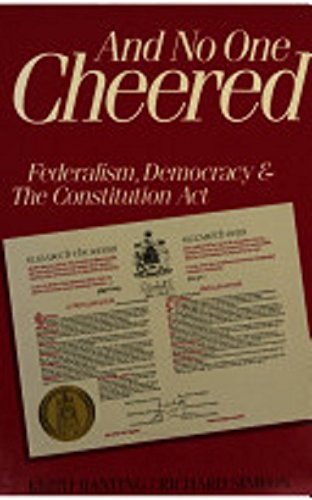 Beispielbild fr And No One Cheered : Federalism, Democracy, and the Constitution ACT zum Verkauf von Better World Books