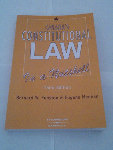 Imagen de archivo de Canada's Constitutional Law in a Nutshell a la venta por Better World Books