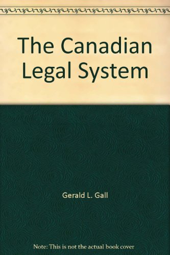 Stock image for The Canadian Legal System for sale by dsmbooks